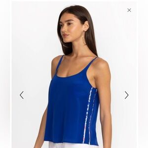 Johnny Was 100% Silk Blue Camisole Top Small